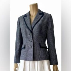 Jones Studio Charcoal‎ Blazer with Black Accents